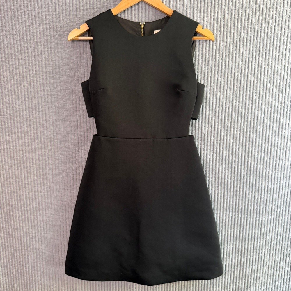 Kate Spade Cocktail LBD Hoco Mini Dress 0 Fit and Flare Black Side Cutout